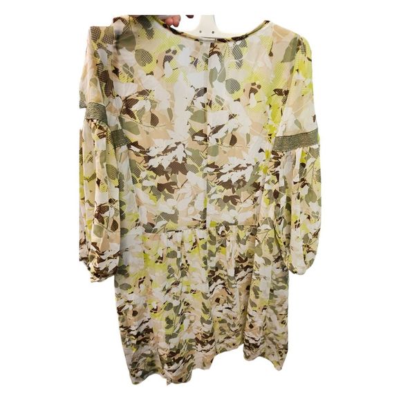 Lane Bryant Floral Boho Green Yellow Dress Size 18 - Picture 5 of 8